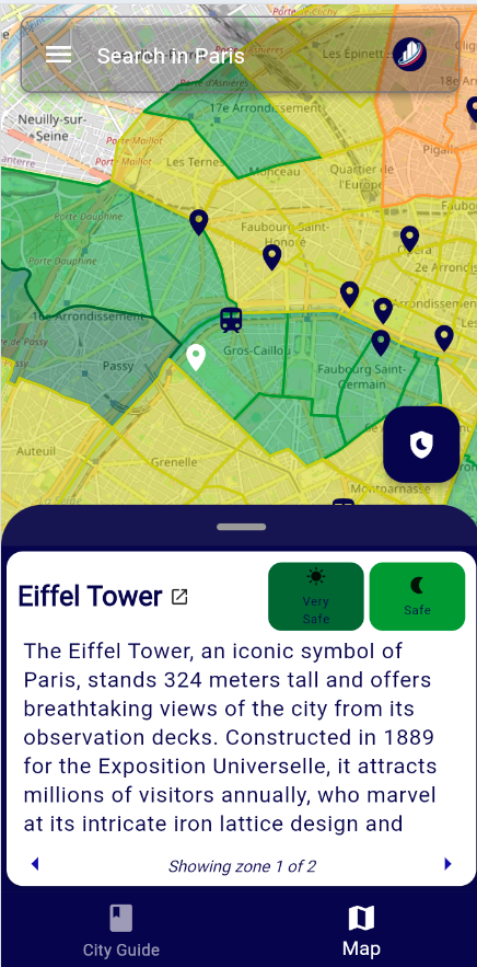 Explore safely map mockup